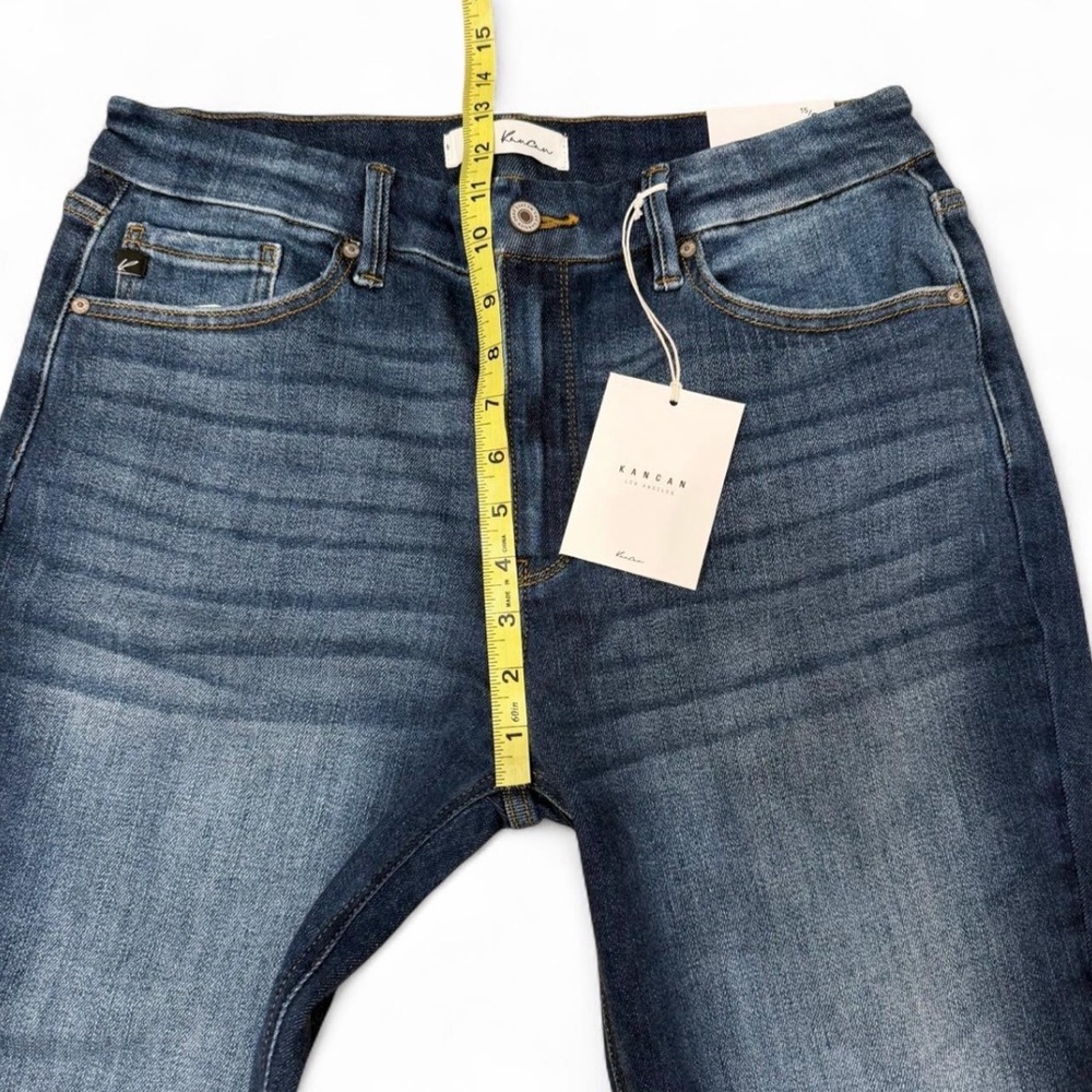 KanCan Sophia High Rise Ankle Skinny Women 15/31 Frayed Raw Hem Casual Dark Wash - Picture 8 of 8